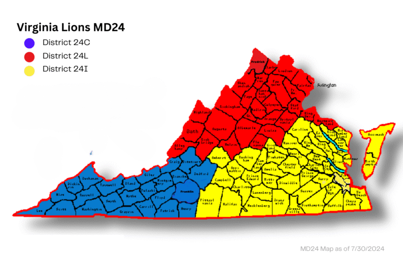Lions of Virginia Map