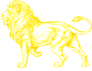 LIon standing guard